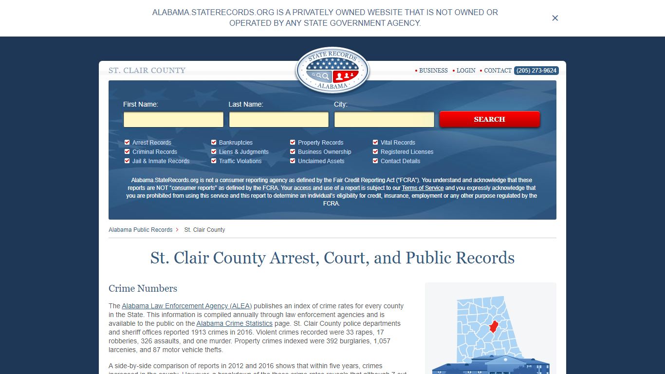 St. Clair County Arrest, Court, and Public Records